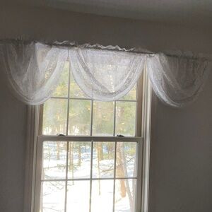 Vintage Floral Lace Waterfall Curtain Valance